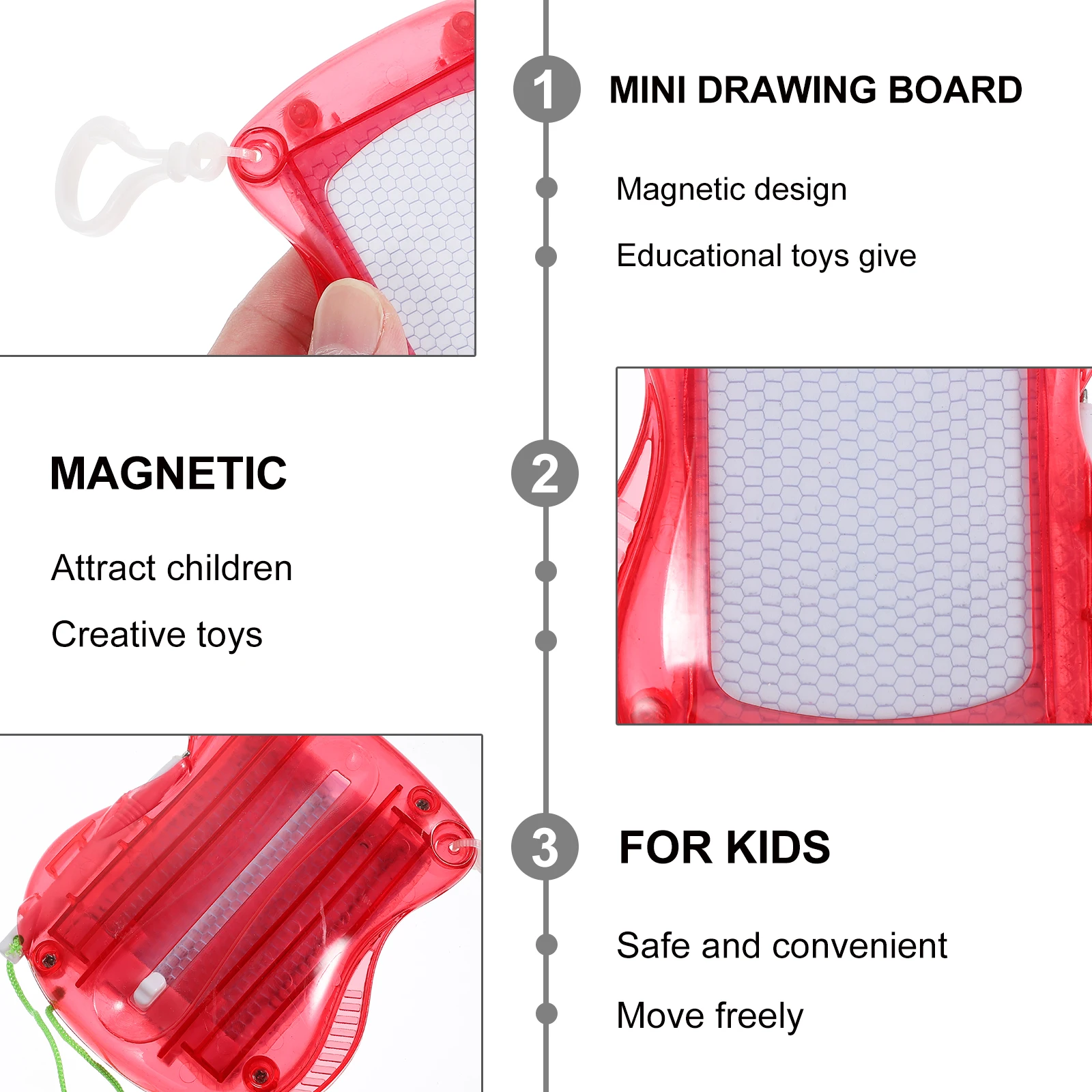 

4Pcs Mini Magnetic Drawing Board Erasable Pad Learning Writing Painting Pad Brain Development Gift for Kids