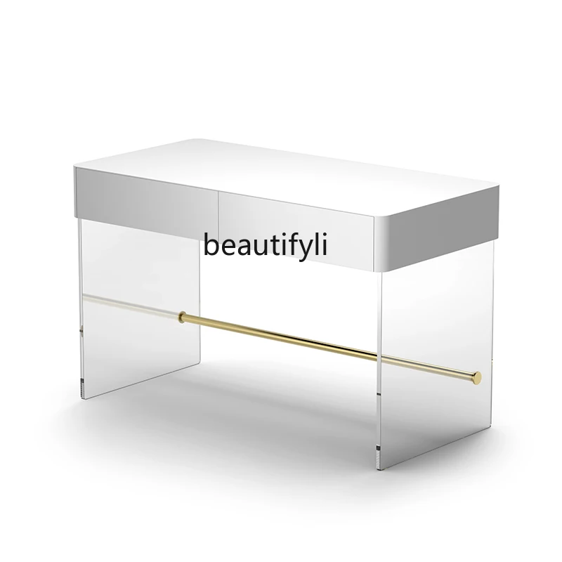 

Modern Light Luxury Simple Designer Model Acrylic Desk Suspended Household Study Table Workbench Writing Desk