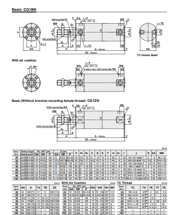 CDG1BN20/25/32/40 50 63 -100Z 150Z 300Z Mini Pneumatikzylinder Einzelstange Doppeltwirkend Eingebauter Magnet Roboterarm Auf-Ab-Ziehfunktion – Detail 3