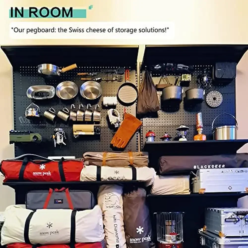 وحدات رف ألعاب DDB مقاس 30 بوصة خزانة بيجبورد معدنية مع أرفف قابلة للتعديل وحاملي أدوات مكتب جراج غرفة ألعاب غرفة المعيشة #4