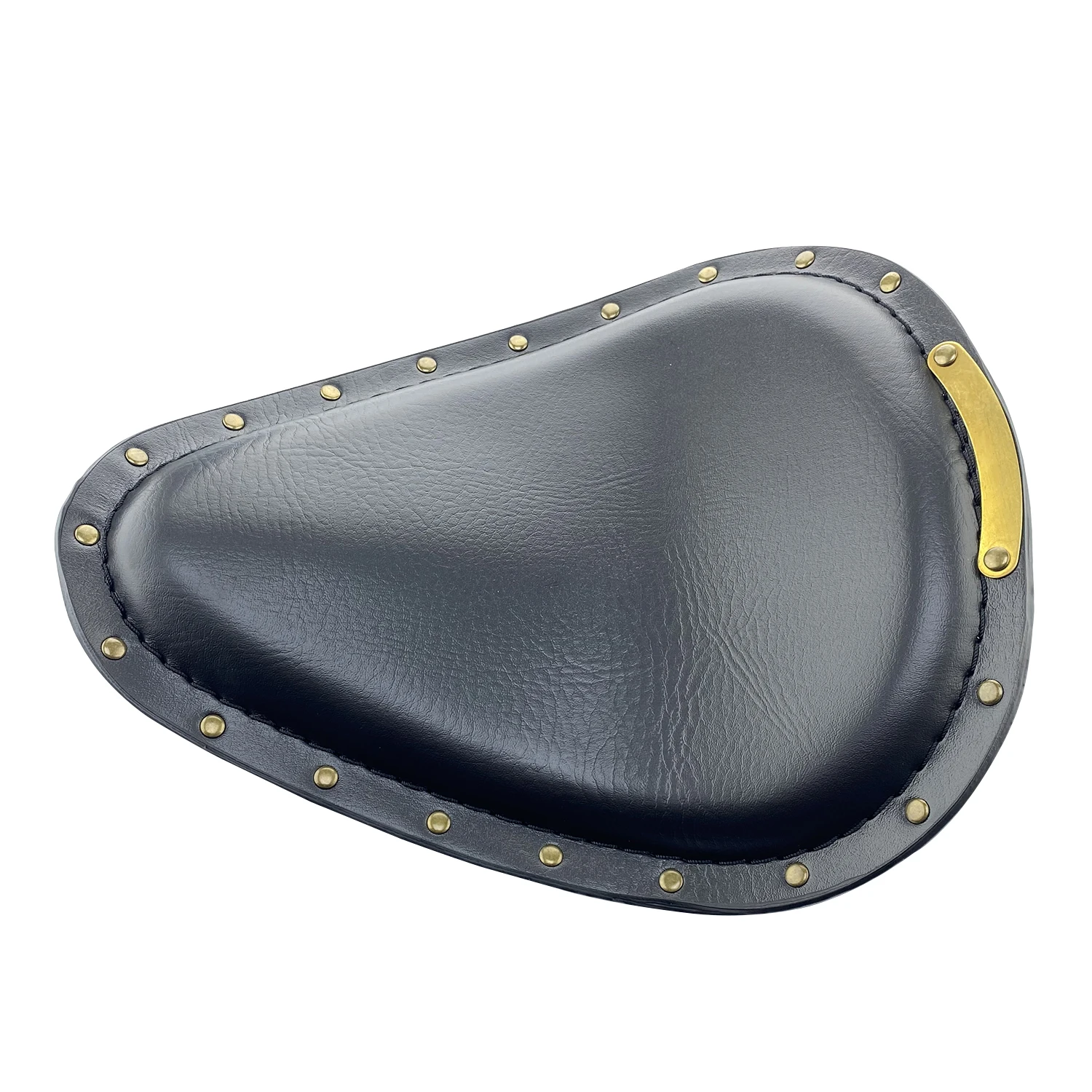 Motorcycle Black Rivet PU Leather Solo Seat+3\