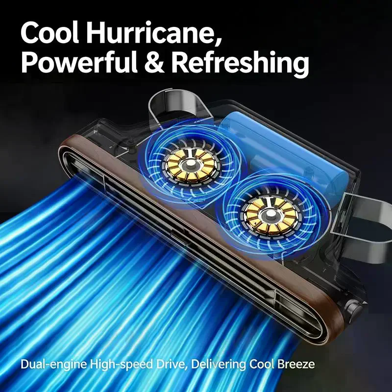 Portable Car Fan - USB Cooling Vehicle Accessory, Quiet Compact SUV Seat Fan, Adjustable Airflow Design, Efficient Proced