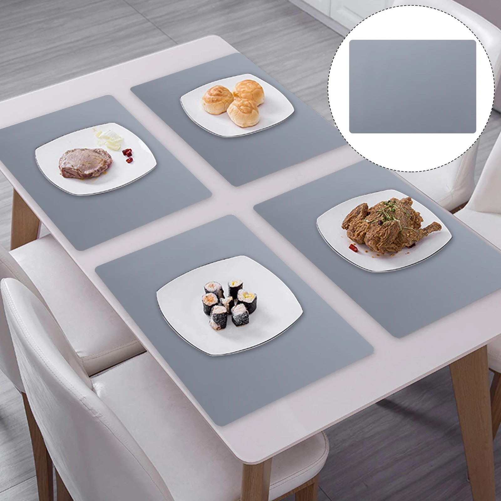 

Silicone Placemats Heat Resistant Anti Skid Home Table Mats Washable Non Slip Coasters For Dining
