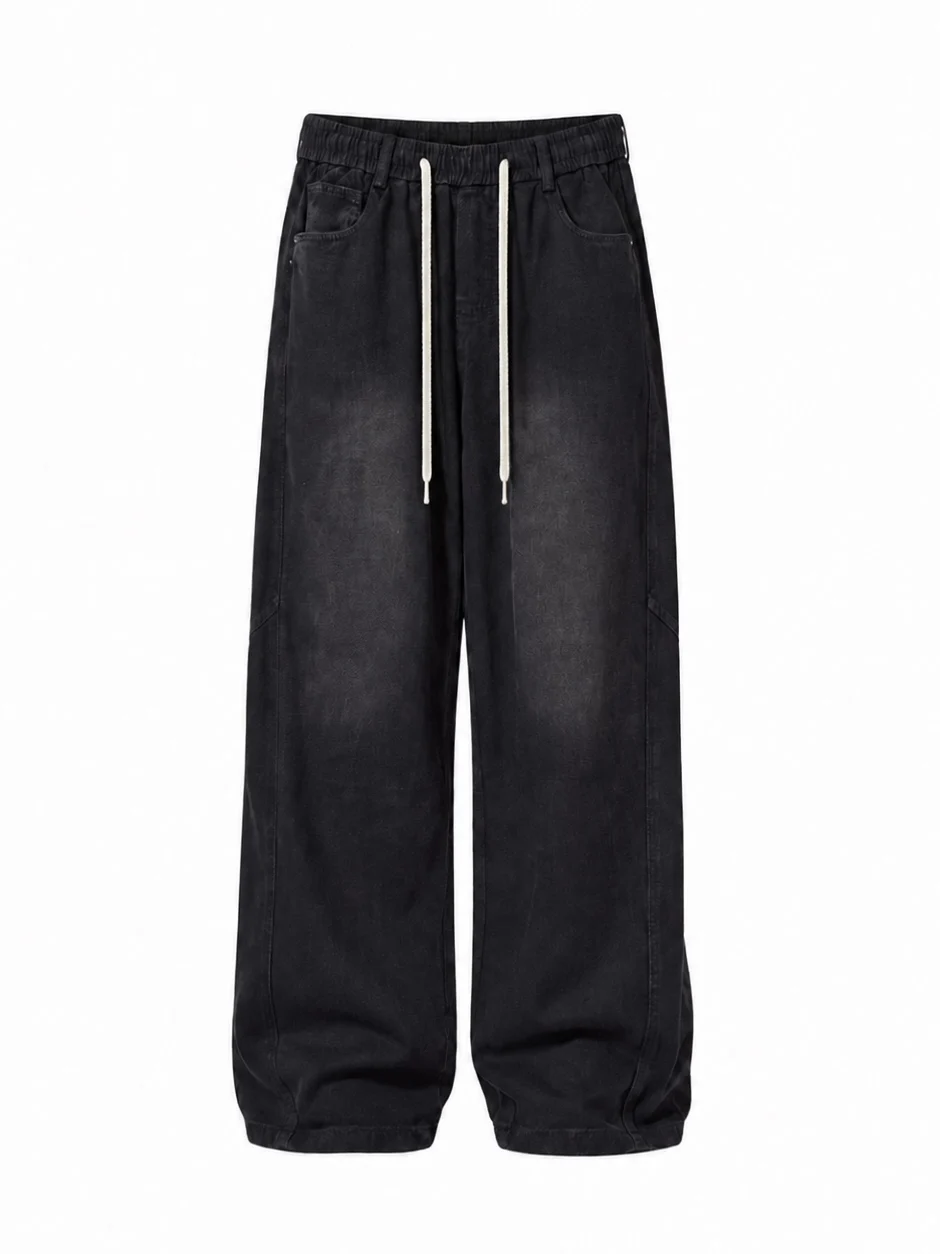 Calças Jeans Retrô Lavadas de Perna Larga Masculinas e Femininas, Soltas, Retas, Casuais, com Caimento Versátil, Confortáveis...