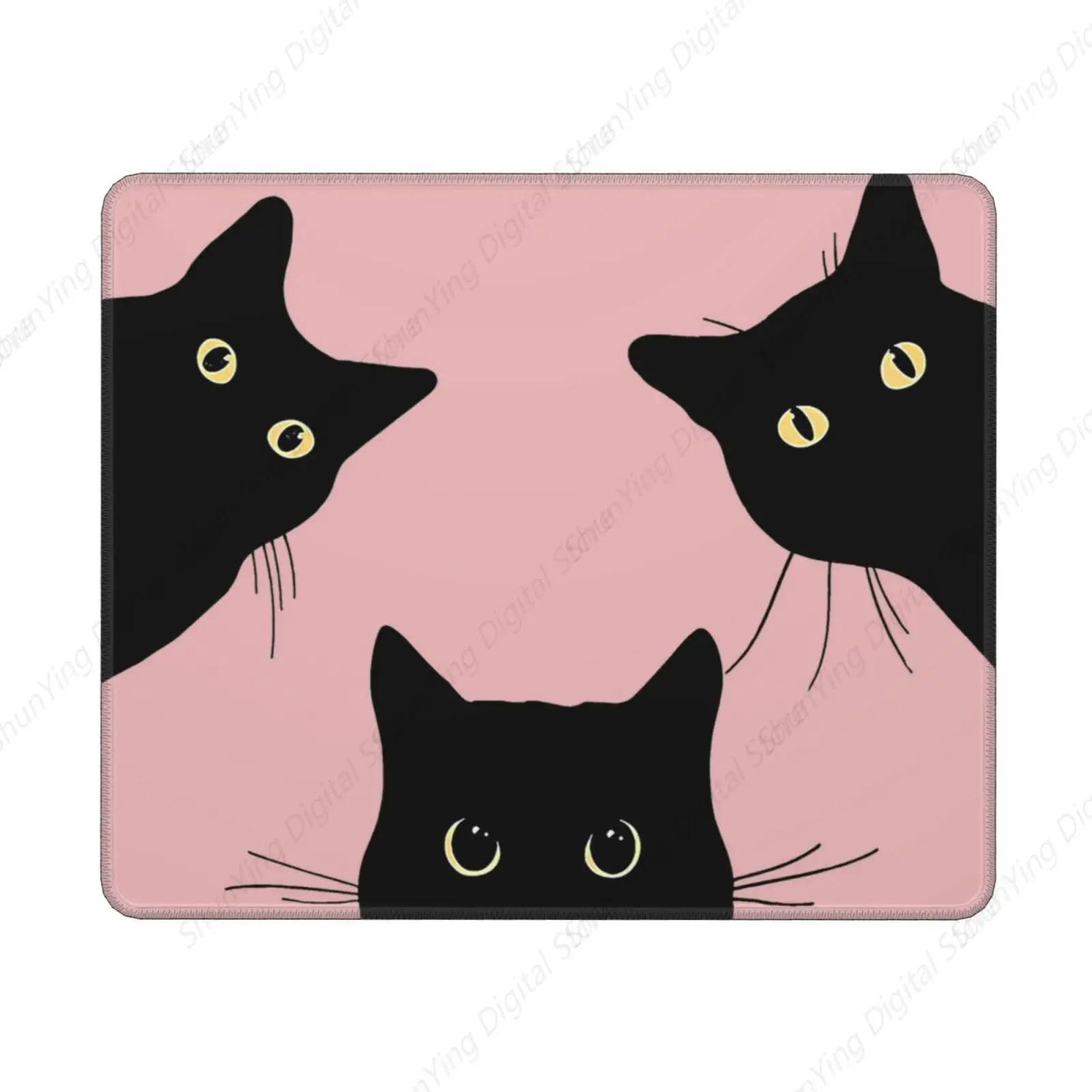 Fun 3 Cat Mouse Pad Square Cute Office Computer Desktop Laptop Non slip Rubber Mouse Pad 18*22cm