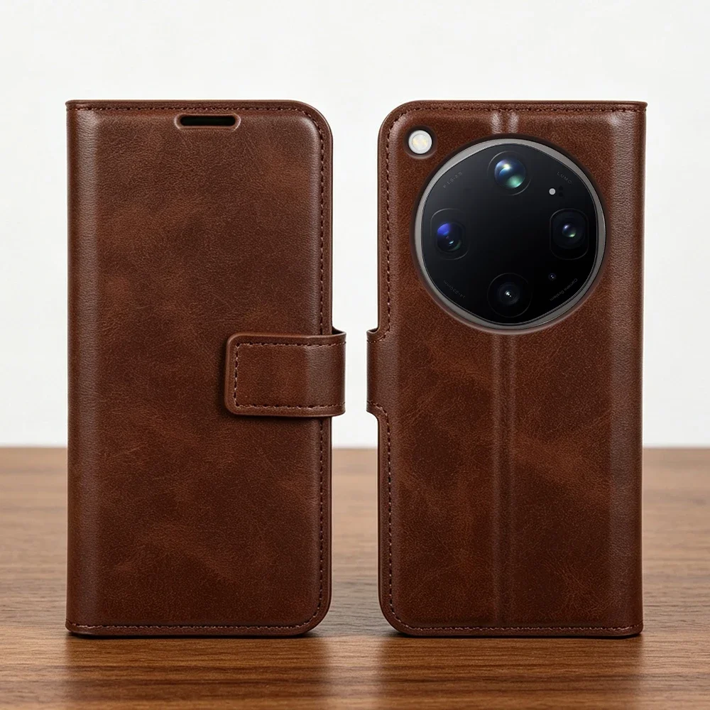 Calf Skin Leather Flip Cover Case For OPPO Find X9 Ultra Pro A6 A6X A6S A6T F31 Pro Reno 16 F 16 15 FS Phone Cases X9Pro X9Ultra