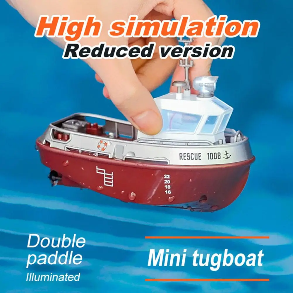 Remote Control RC Boat 2.4G Powerful Dual Motor Long Range Wireless Electric Tugboat Model Toys For Boys Jet Boat Gift 15 M C3D5