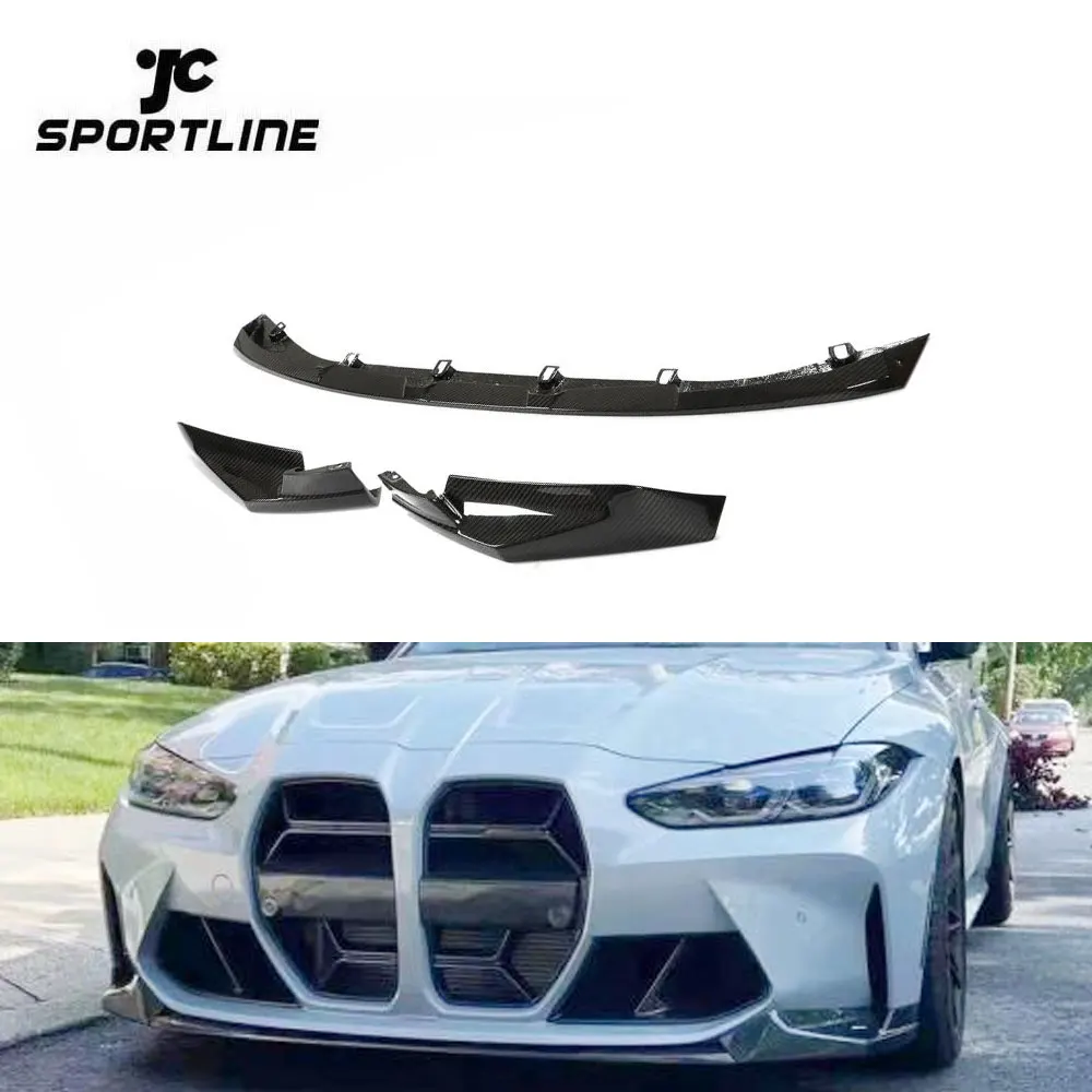

3Pcs Dry Carbon Fiber Car Front Bumper Lip For BMW G80 M3 G82 M4 2021-2022