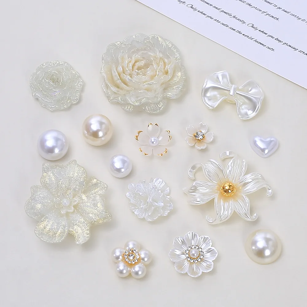 Flower Shadow Fairy Resin Shoe Charms for Clogs Handmade Cream Glue DIY Accessory for Beaded Buckle Premium Quality