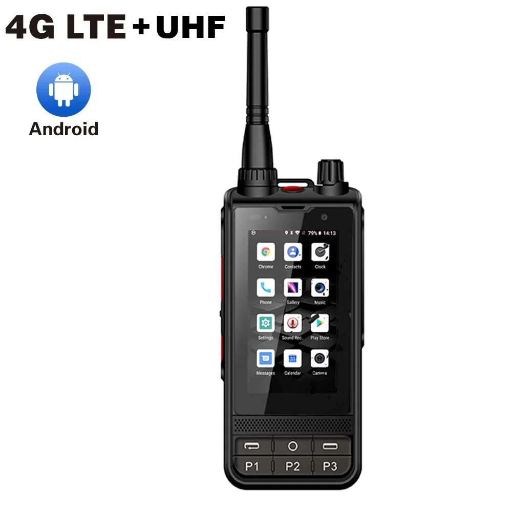 W6UHF Android 10 4G Network Radio UHF 400-470Mhz Analog Walkie Talkie WIFI Unlocked Work With REAL-PTT ZELLO