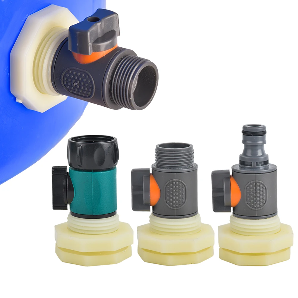 PVC Water Tank Fitting, 3/4 Inch Rain Barrel Valve, Hose Quick Connecter Splitter For Garden Farm Irrigation