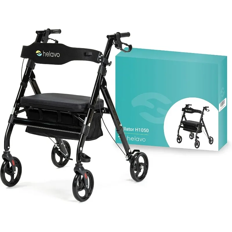 

Bariatric Walker with Large, Height-Adjustable Seat, 8-inch Wheels, 28-inch Wide - Extra Wide Heavy Duty Rollator