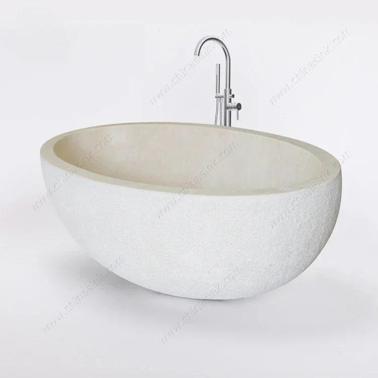 حوض استحمام داخلي أنيق قائم بذاته من الرخام للبالغين