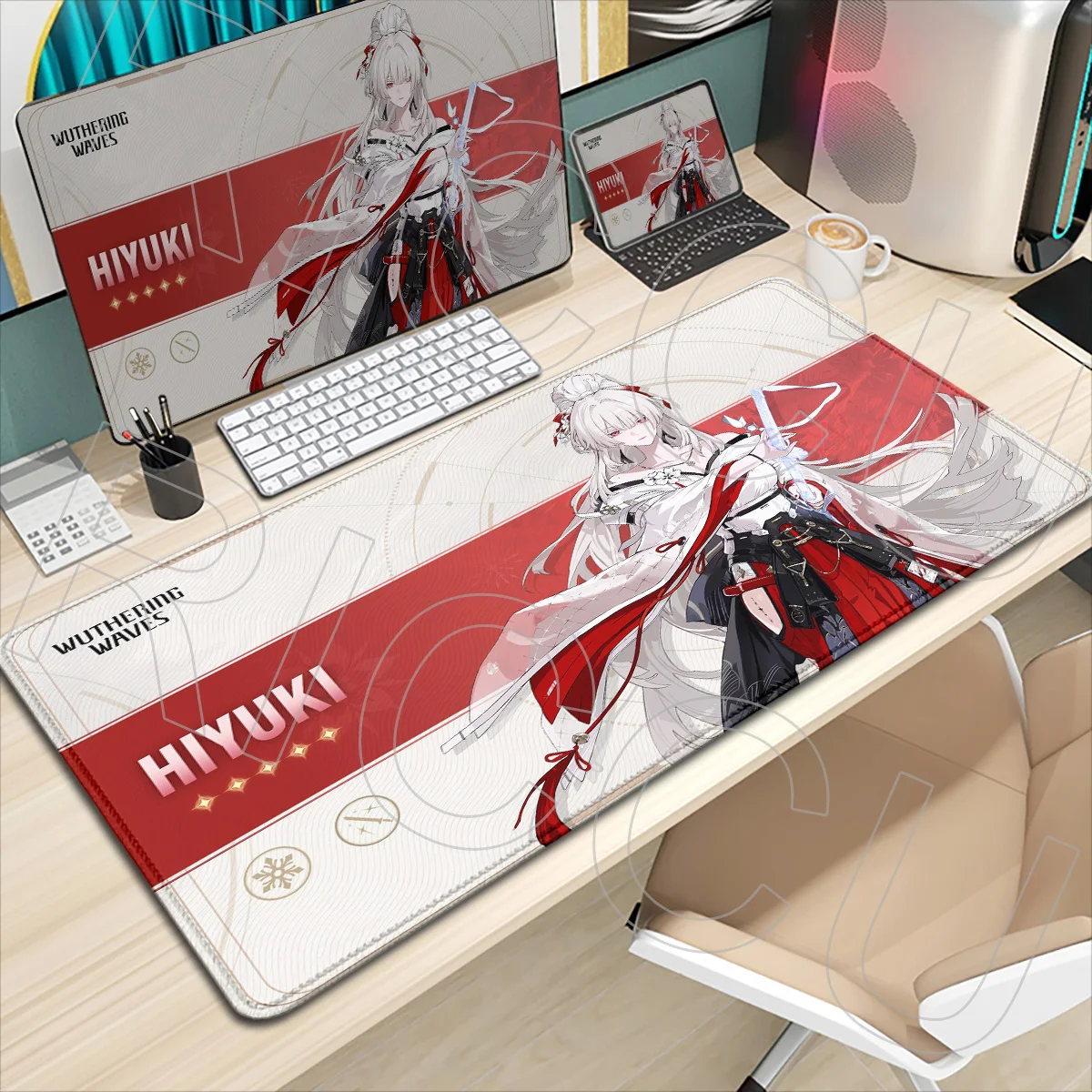 

XXL Mousepad Wuthering Waves Hiyuki Gaming Computer keyboard Mouse Pad Anime Non-slip Rubber HD Printing PC accessories Desk Mat