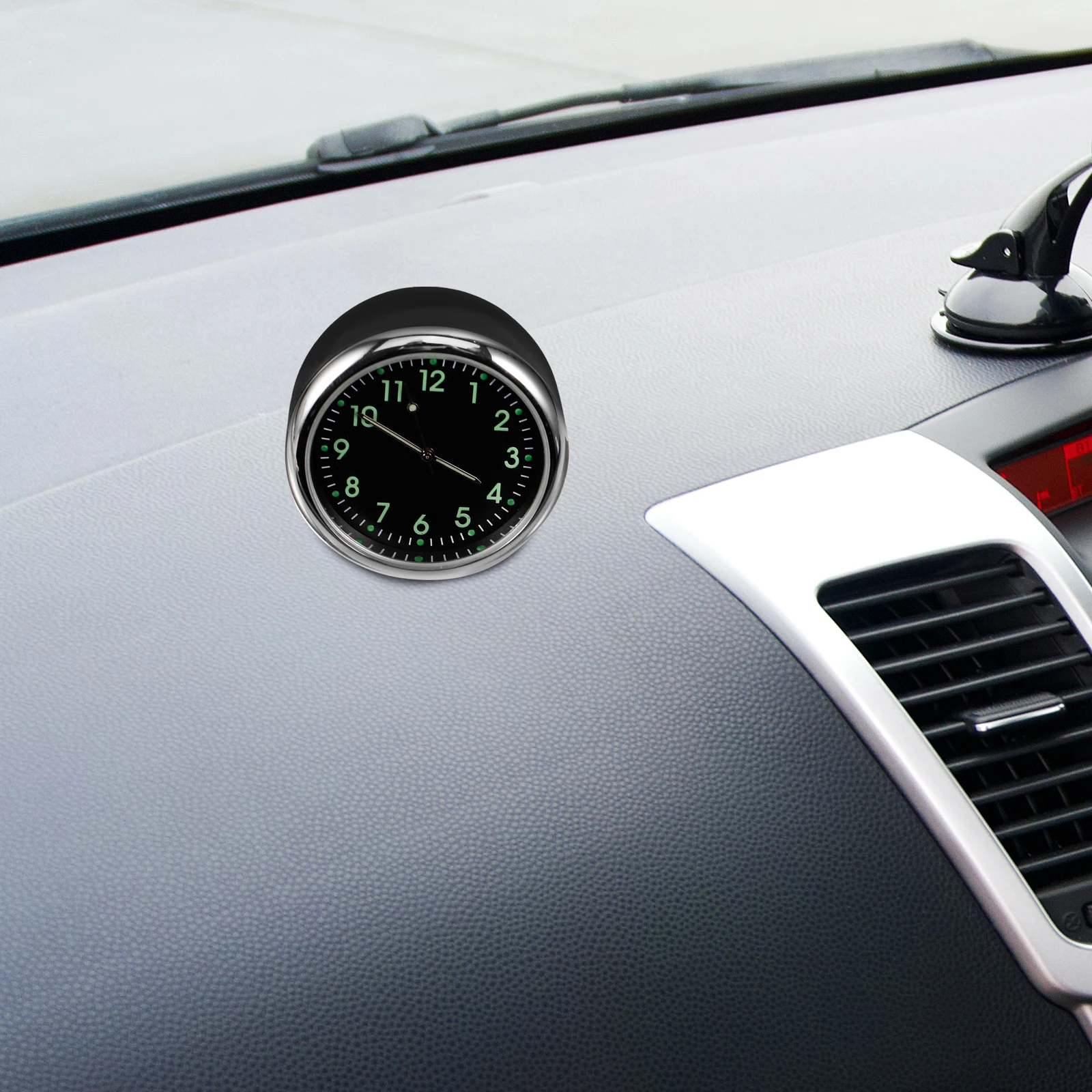 

Luminous Car Clock Mini Dash Stick Tiny Vehicle Small Automotive Dashboard Quartz Night Glow Precise Display Easy Visibility