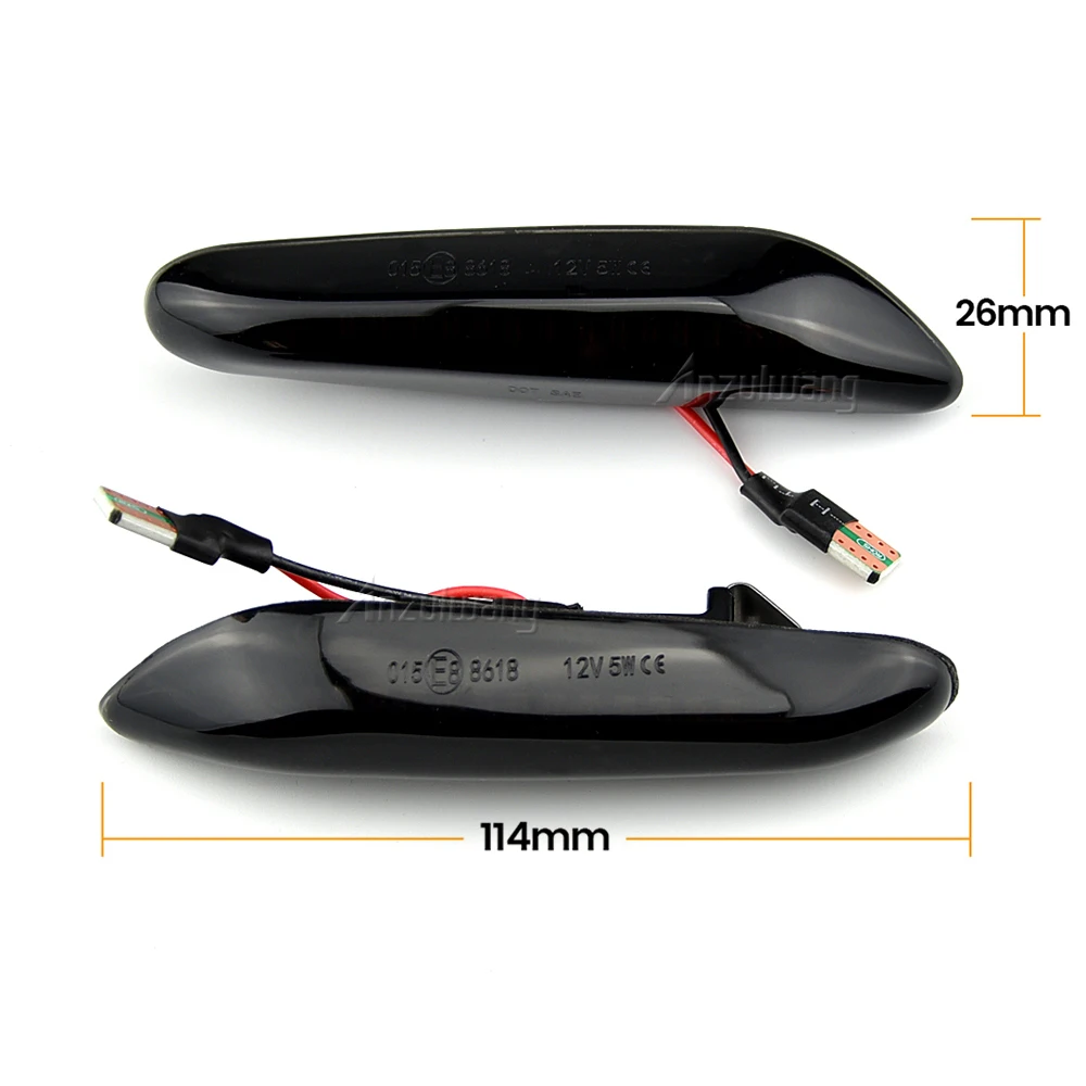 2x Dynamic LED Fender Light Side Marker For BMW 1 3 5 serie E46 E60 E61 E81 E82 E87 E88 E90 E91 E92 E93 X1 E84 X3 E83 X5 E53