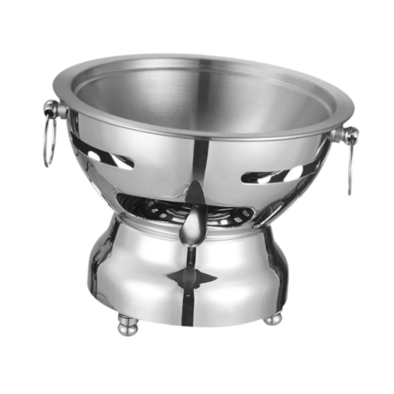 Shabu Pot Stainless Steel Single Person Hotpot Easy Carrying Stockpot Camping Cooker for Household Restaurant Parties Camping