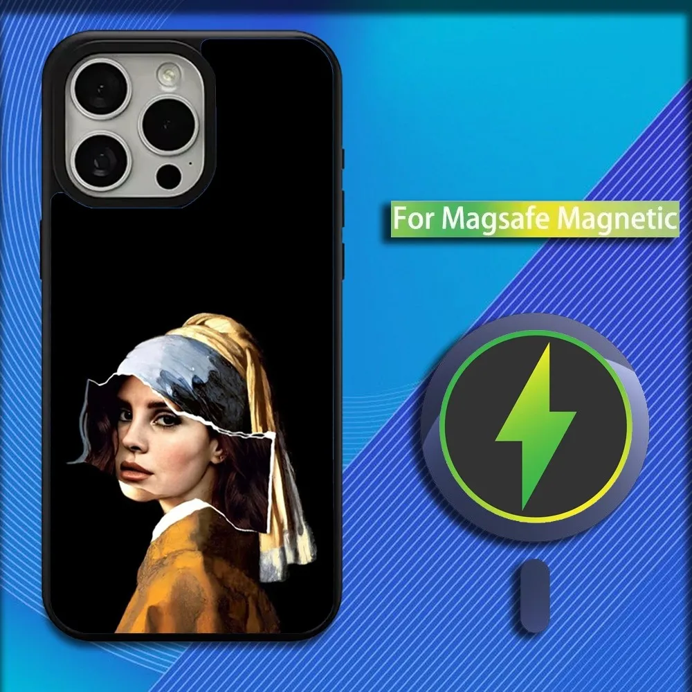 Singer L-Lana D-Del R-Rey Phone Case For iPhone 16,15,14,13,12,11,Plus,Pro,Max,Mini Magsafe Magnetic Wireless Charging