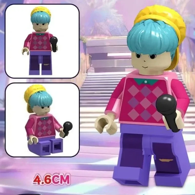 2025 Anime Kpop Devil Hunter Building Blocks Rumi/Mira/Zoey Figure Statua Modello periferico Desktop Ornamento Giocattolo Regalo di Natale