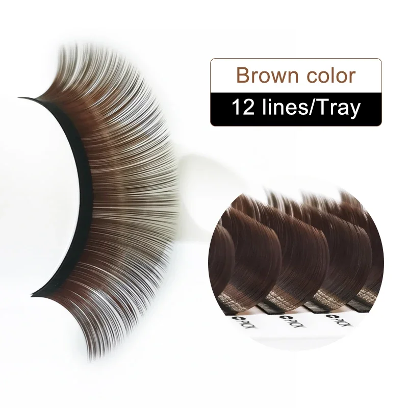 Seamulan Brown Eyelash Extension Individual Eyelash Mix Length Colored Eyelashes Brown Lash Eyelash Extension Make Up for Women