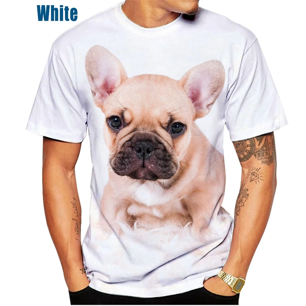 2022 Summer New Fashion Summer Cute French Bulldog 3d Printing Men\'s T-Shirts Ladies Casual Trend Tops Loose Large Size Men\'s