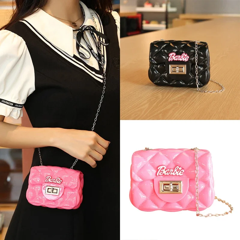 Barbie Fashion Women\'s Crossbody Bag Mini Shoulder Bag Large Capacity Mobile Phone Coin Purse Cosmetics Storage Small Square Bag