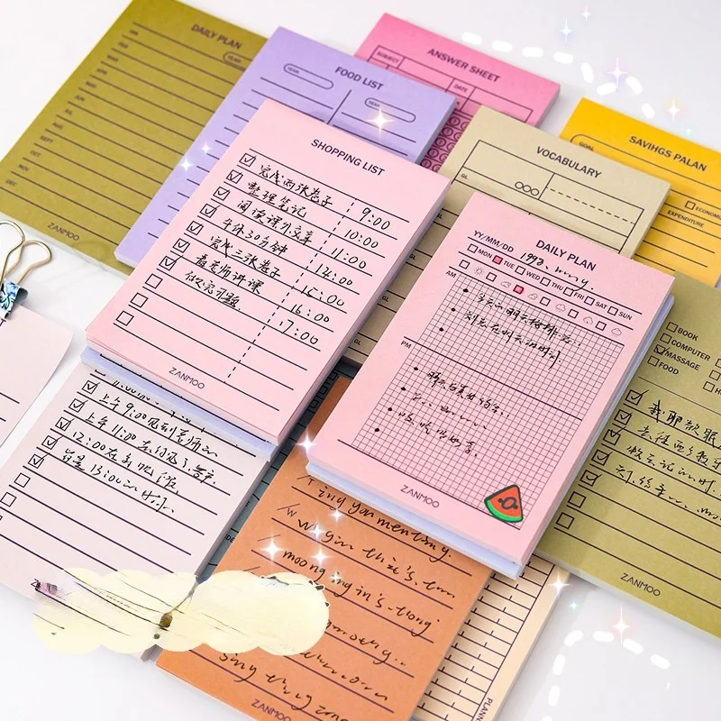 50 Sheets Daily Schedule Memo Pads To Do List Weekly Planner Non-Sticky Notes Schedule Office School Supplies Stationery