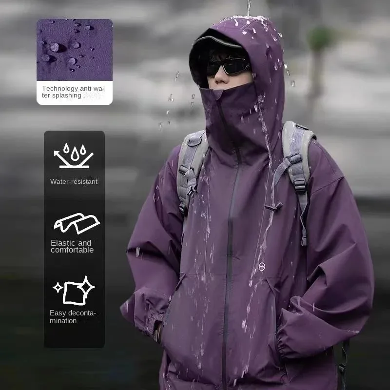 Rainstorm waterproof assault jacket camping equipment men\'s three in one American fast drying brand purple jacket jacket