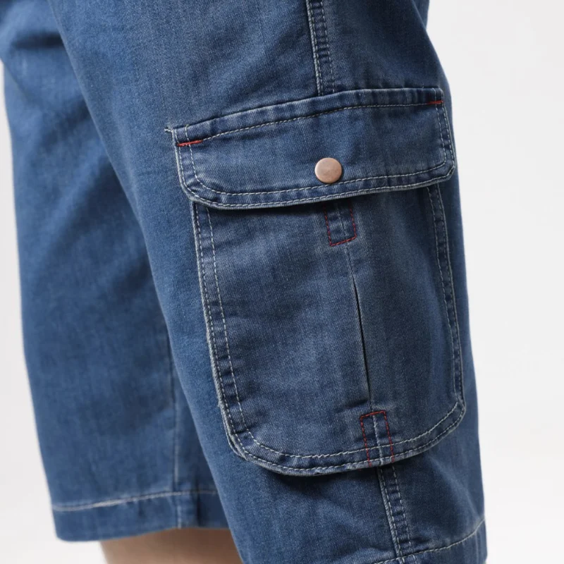 Simple Fashion Casual Loose Multi-pocket Jeans Men\'s Shorts Plus Size Shorts Safari Style Summer Shorts Baggy Jeans