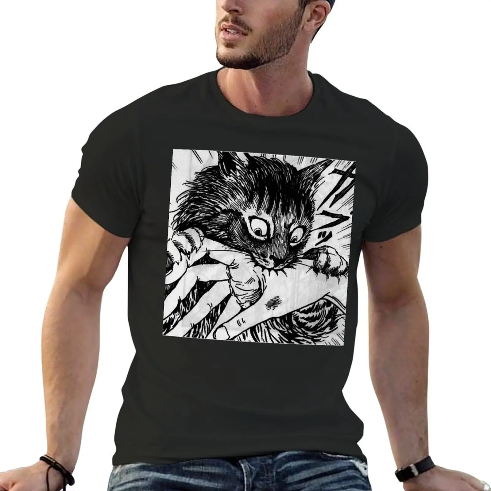

Cat Bite Hand Classic . T-shirt funnys heavyweights customizeds plain designer t shirt men