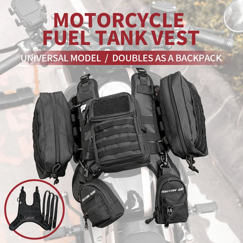 SFK Motorcycle Oil Tank Vest Front Fixing Bag Can Hang Mount Objects Multifunctional Motorbike Riding Gears Waterproof Anti-slip