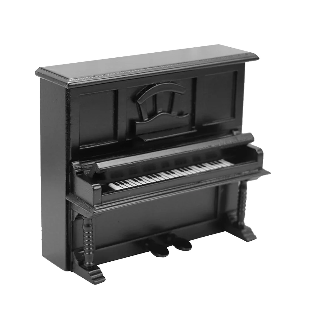 Modèle de mini piano en bois pour enfants, jouet rétro, maison de courses miniatures, meubles créatifs