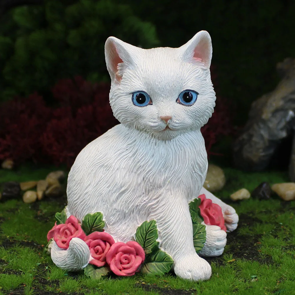 

Creative Statue Adorable Kitten Desktop Decoration Stable Base for Home Office Furniture Decor Cat Statue
