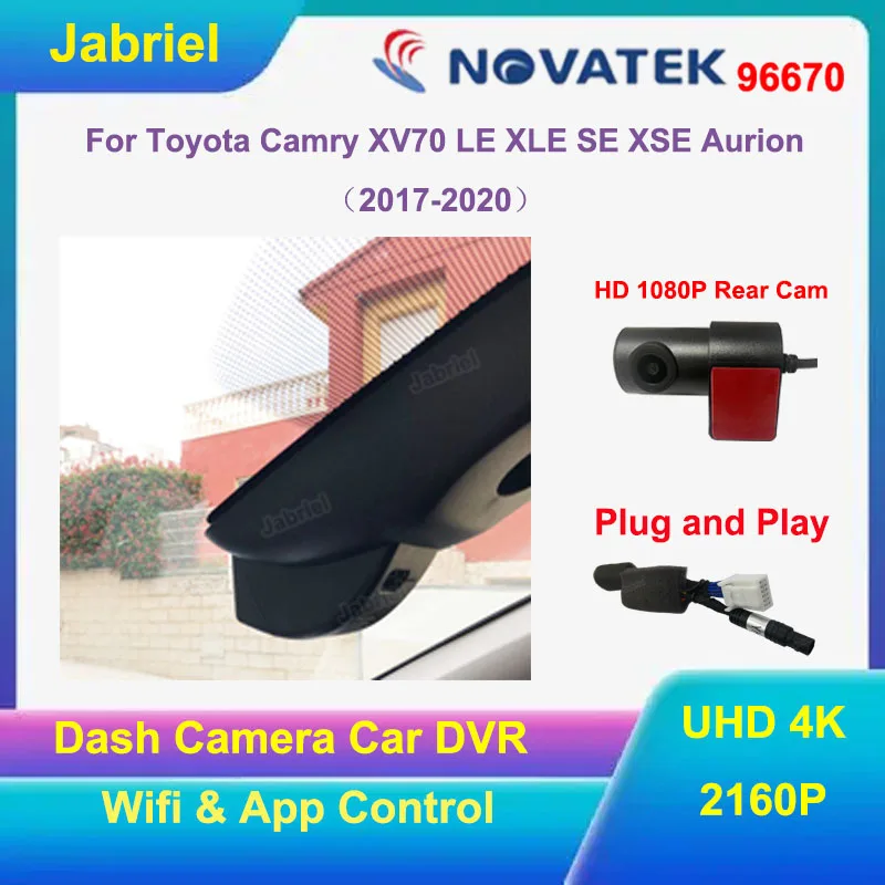 

Специальный видеорегистратор 4K для Toyota Camry XV70 LE XLE SE XSE Aurion 2017-2024, высококачественный видеорегистратор WIFI UHD 2160P, автомобильный видеорегистратор
