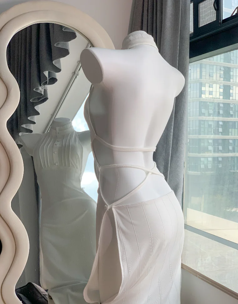 فريرين في الجنازة دوجين السرخس تأثيري ازياء السرخس هالوين ازياء للنساء السرخس فستان أبيض مرن مثير