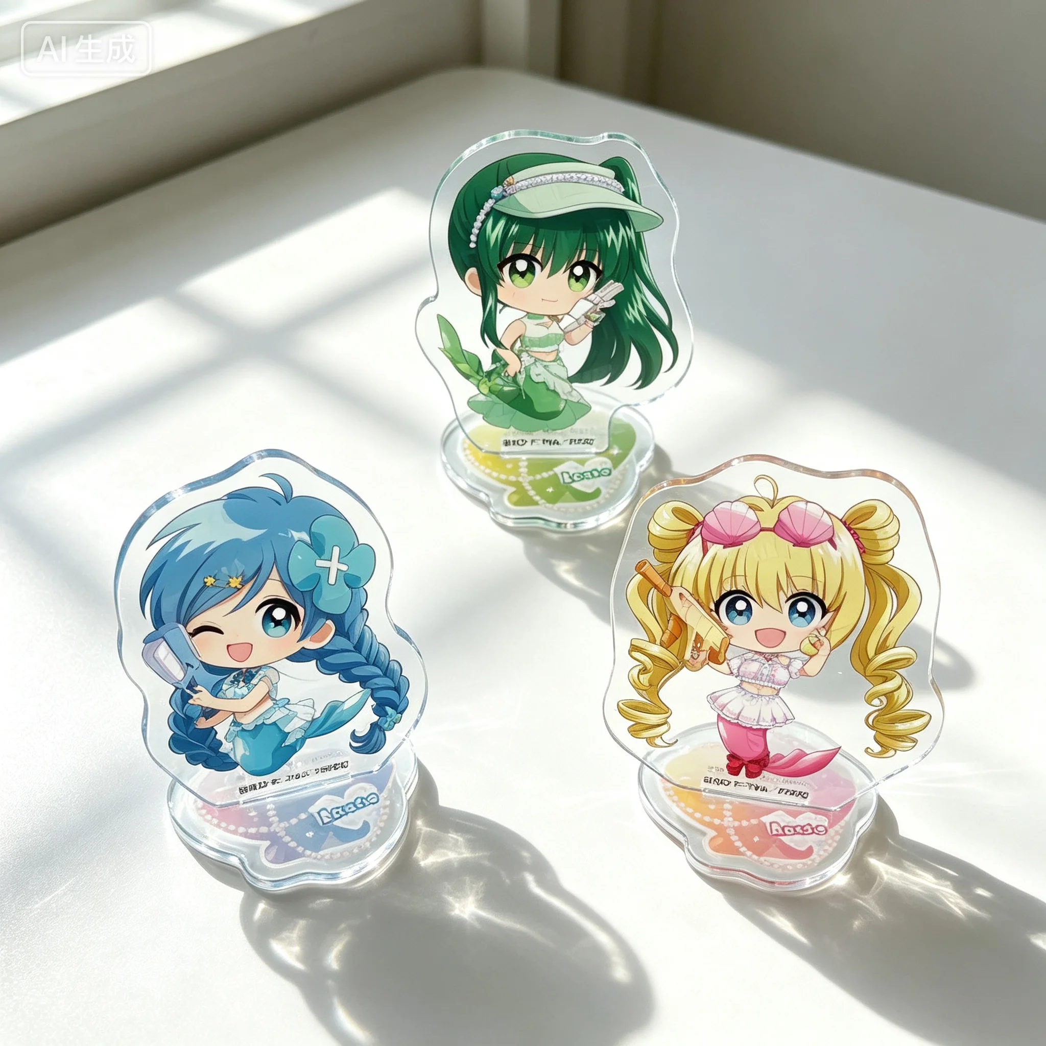 Anime Mermaid Melody Pichi Pichi Pitch Splash Party Ver. Lucia Nanami Q-Style - Soporte de Acrílico, Placa Decorativa, Llaveros y Decoración de Escritorio