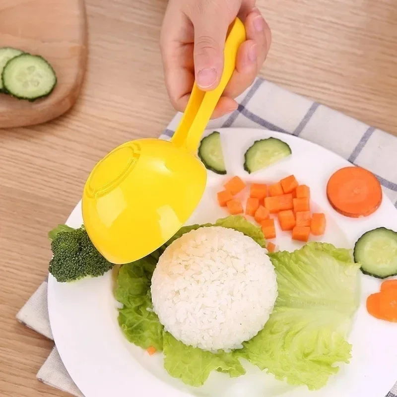 Rice Scoop Mold DIY Sushi Mold Rice Ball Plastic Spoon Premium Half Round Rice Cooker Congee Spoon Kitchen Accessory