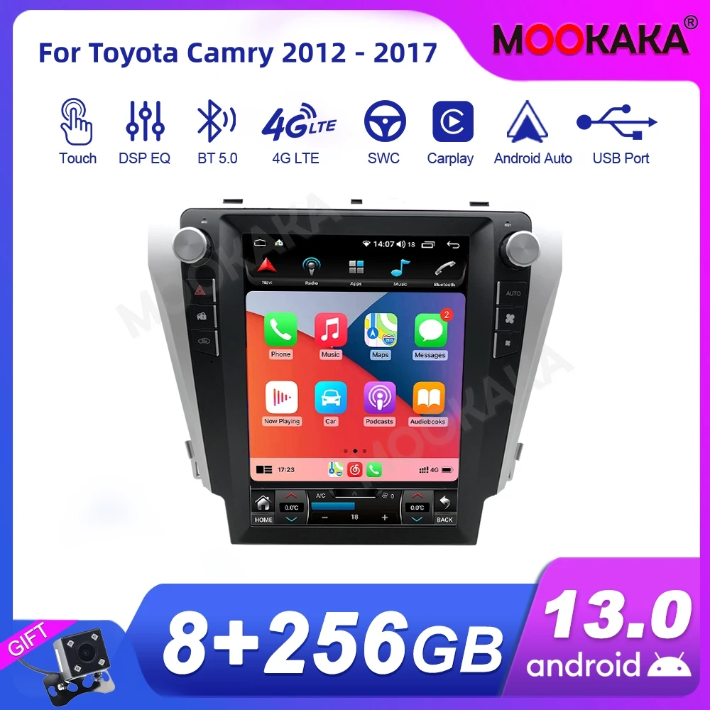 

For Toyota Camry 2012 - 2017 Car Radio Multimedia Player Wireless Carplay Android Auto Autoradio Stereo GPS Navi Head Unit WiFi