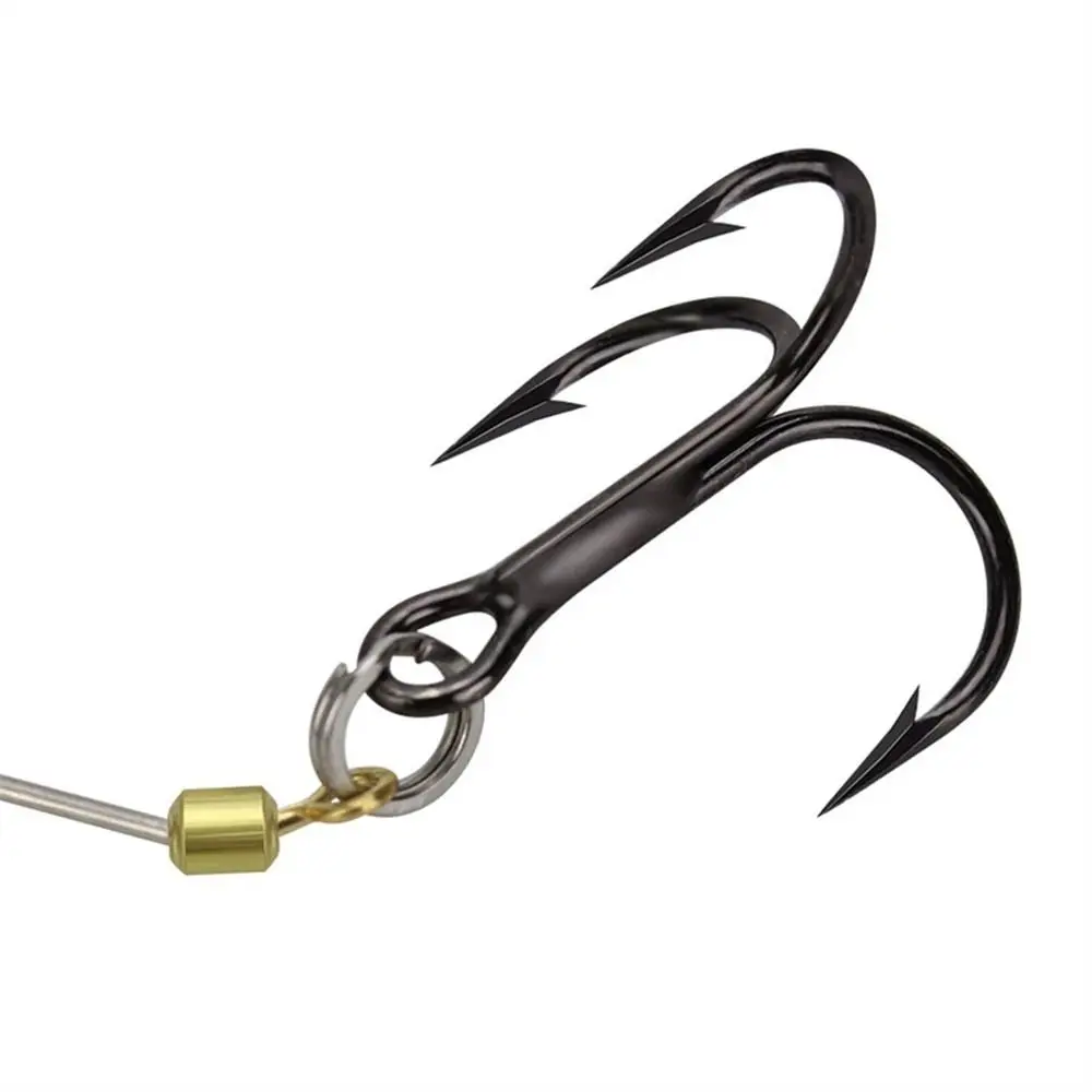 Barbed Assist Fishing Hook com parafuso Pin, Treble Fish Hook, Equipamento de arame de aço, Bass Perch Tackle