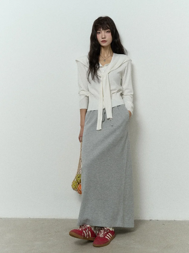 

Flower7 Knitted awl Thin Two-Piece Women's Outerwear Spring Autumn V-Ne Long Sve Soft Korean Sle Commute Faion