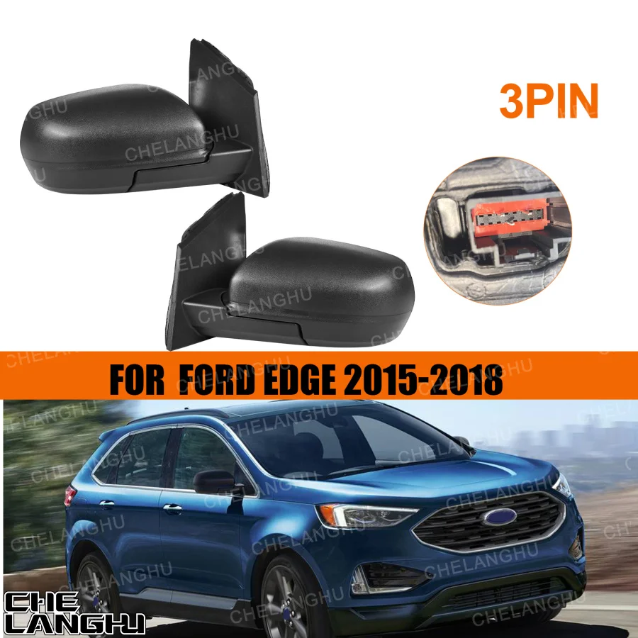 

For Ford Edge 2015 2016 2017 2018 Car accessories 3 Pin Satin Black Power Adjust Mirror Assembly FT4Z17683AA-PFM FO1321559