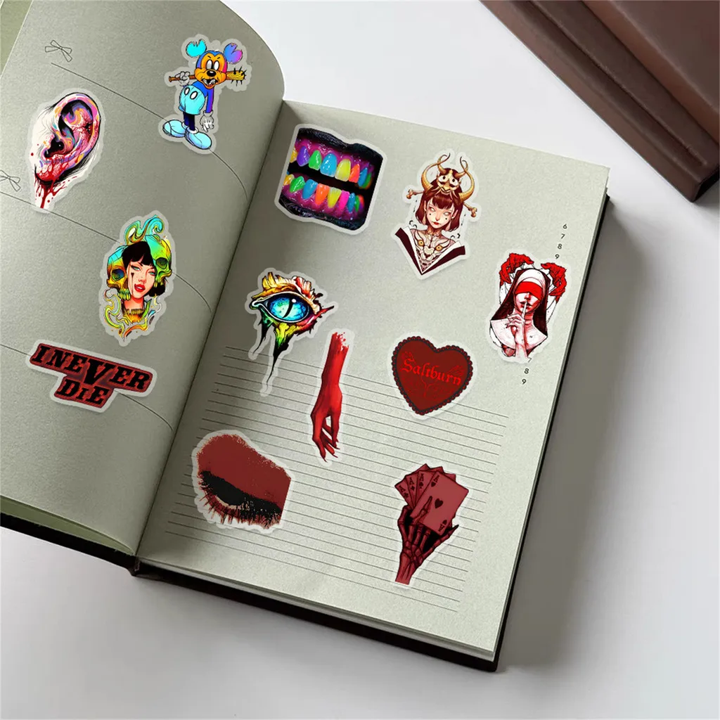 50 adesivi horror trasparenti in stile gotico - per bagagli, tazze d'acqua, chitarra e registrazione di albumYourLife Store