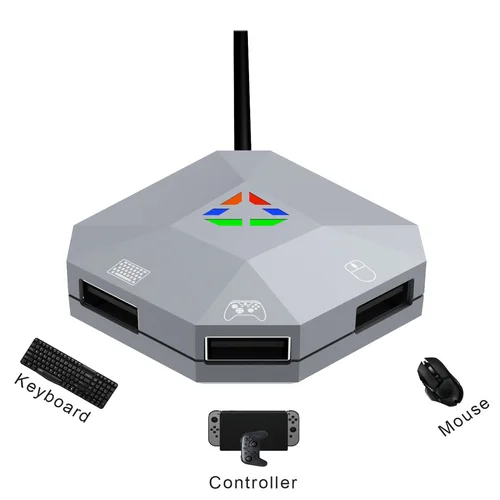 Imagen 2 del producto Conexión USB con cable, adaptador de teclado y ratón, convertidor de indicador LED para PS4/PS3/para Xbox Series X/para Xbox One/PC/para switch