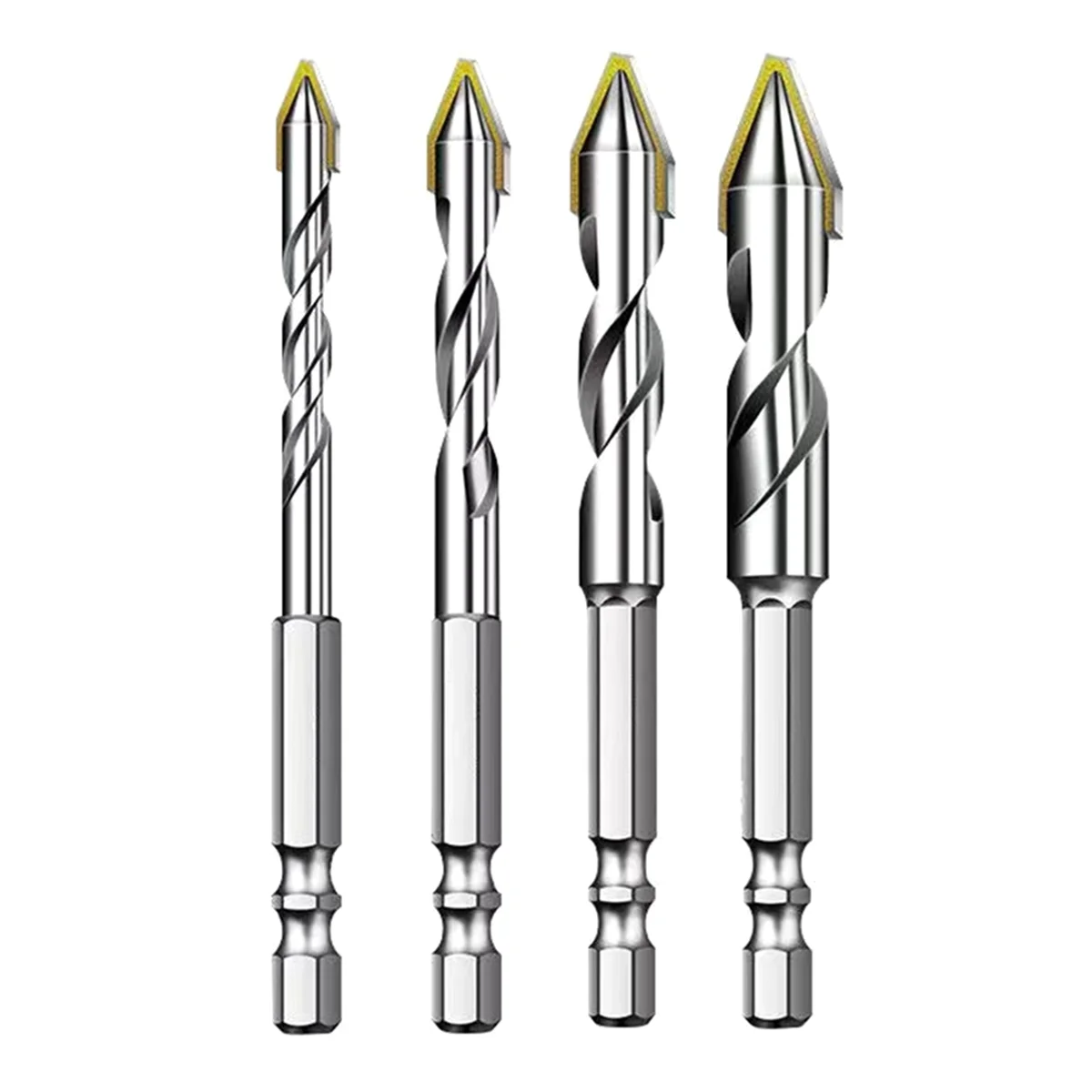 4PCS Eccentric Twist Drill Bit High-Strength Drill Bits Set 6mm/8mm/10mm/12mm Metal Twist Drill Bits for Gl /Tile/Wood