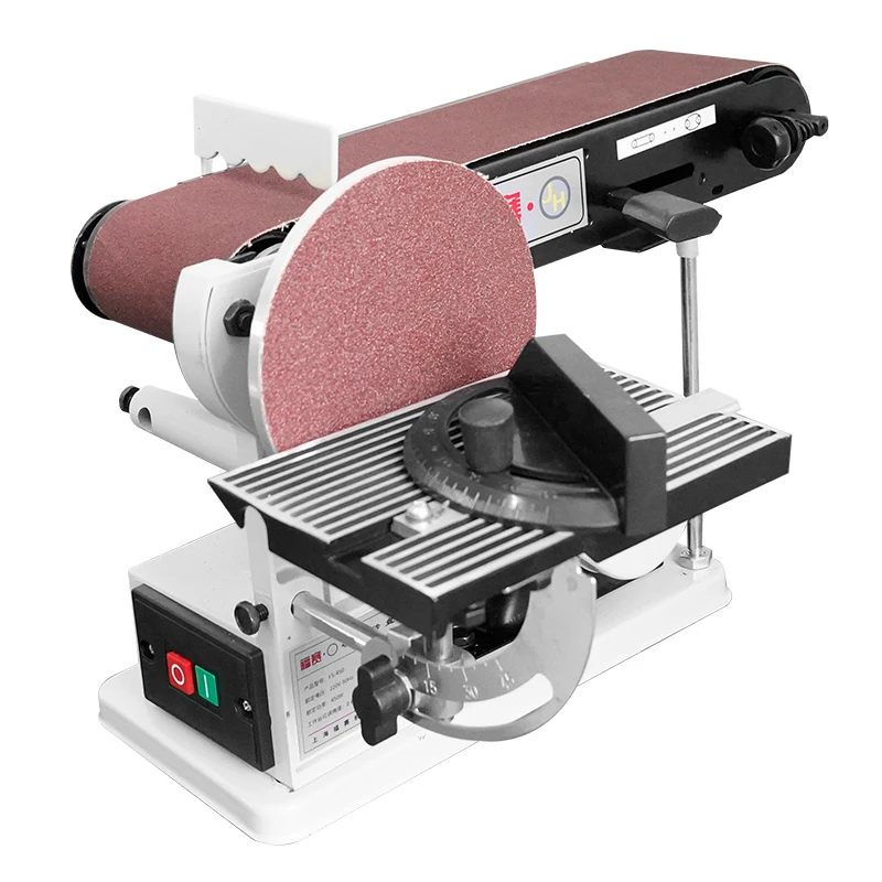 FS-450 450W Electric Wide Belt Disc Sander DIY Grade Wood Working Grinding Machine For Sanding Industrial Application 220V Motor