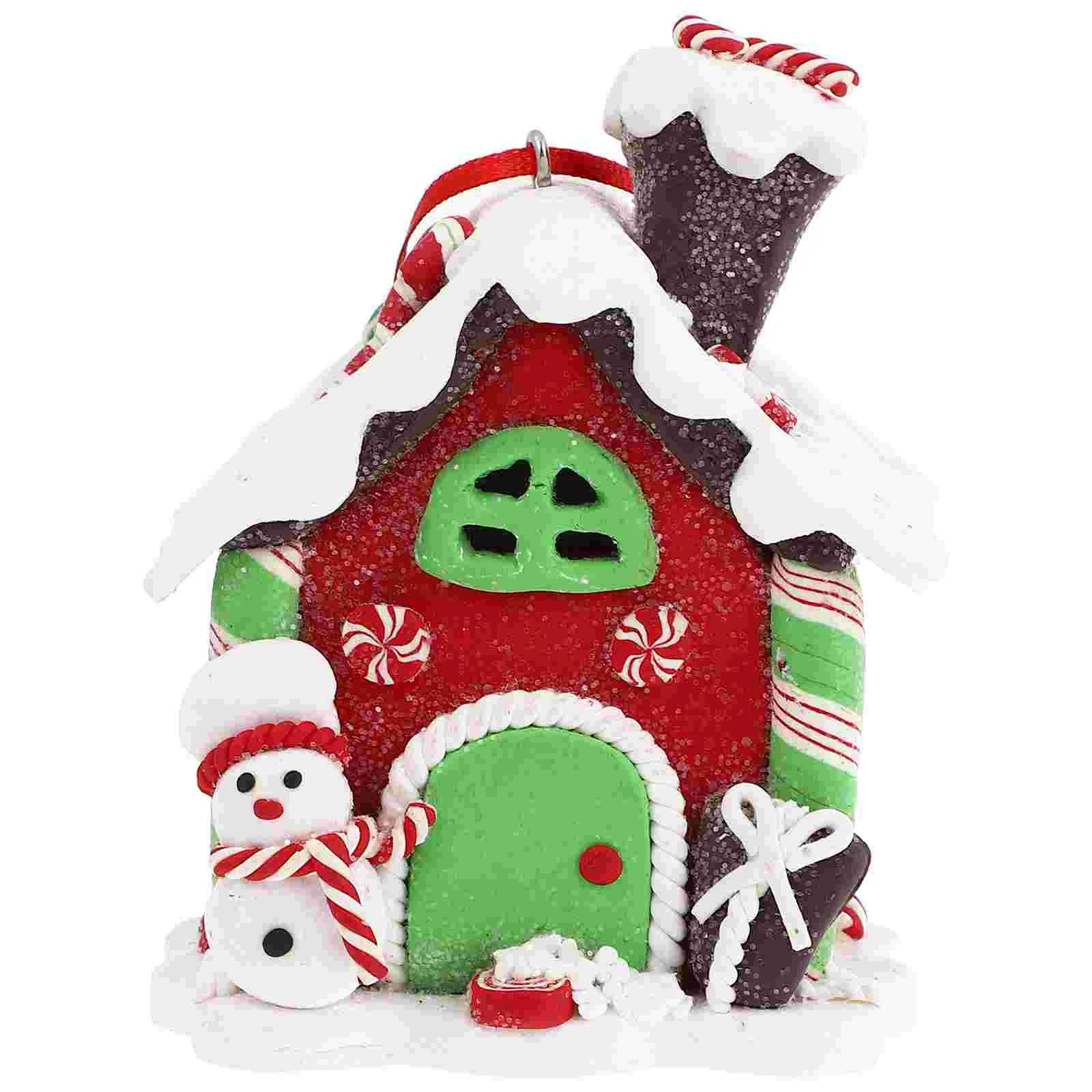 

Gingerbread House Ornaments Christmas Tree Pendant Decorations Holiday LED Resin