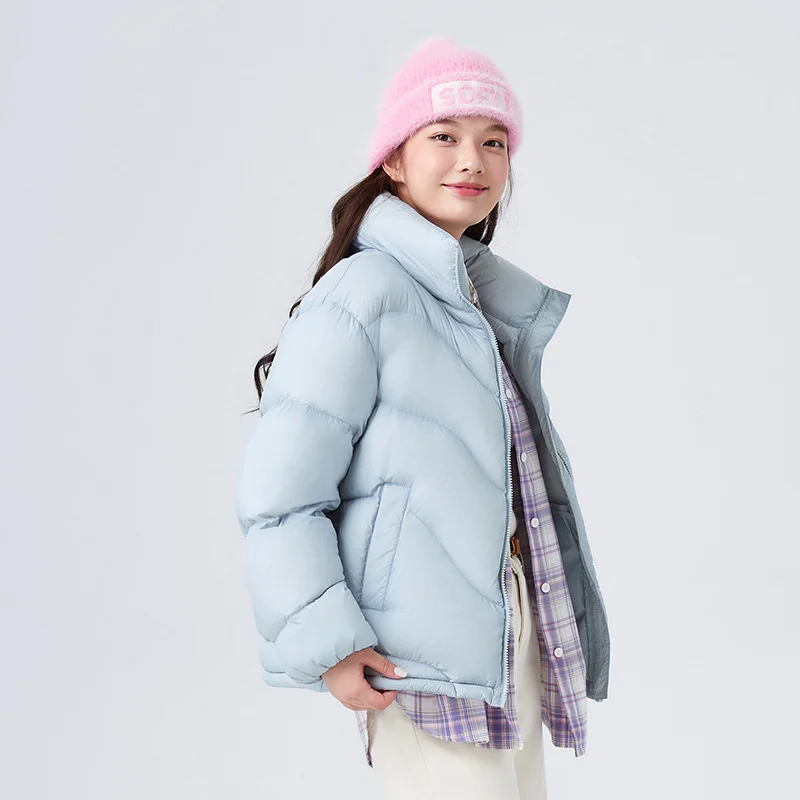 Semir Down Jacket Women Loose 2023 Winter New Milky White Design Warm Jacket