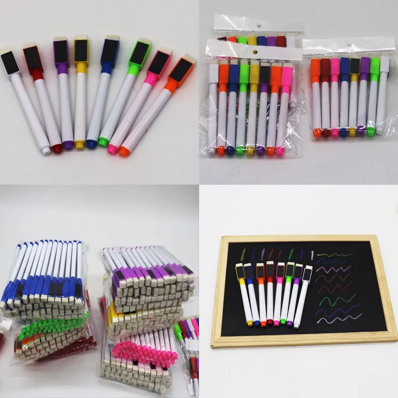 8 Colors Erasable Magnetic Whiteboard Marker Pen Blackboard Marker Chalk Glass Ceramics Office School Art Marker Stationery