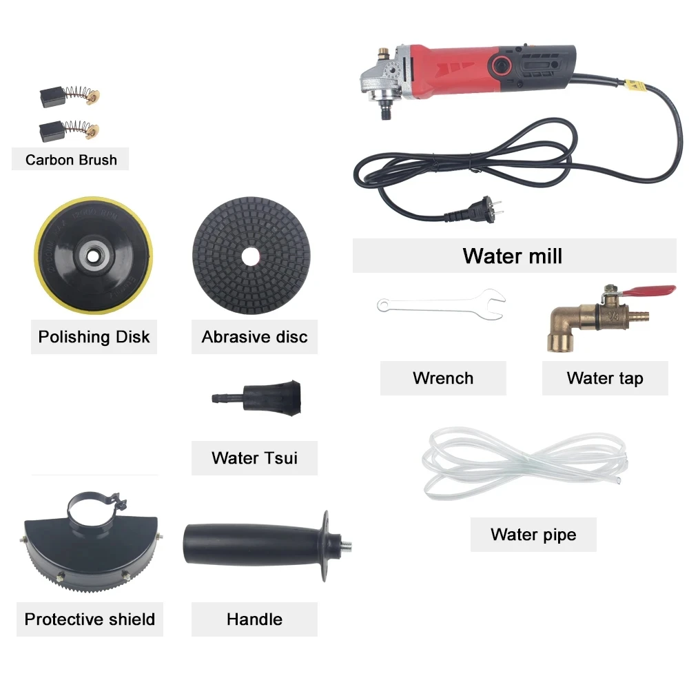 210V~240V 900W 50HZ Variable Speed Water Mill Portable Water Filled Grinding Machine Electric Stone Hand Wet Polisher Grinder