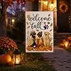 Welcome Fall Dog Garden Flag Outside Double Sided, Weather & Fade Resistant, Yard Outdoor Decoration, Features Seasonal  jjp